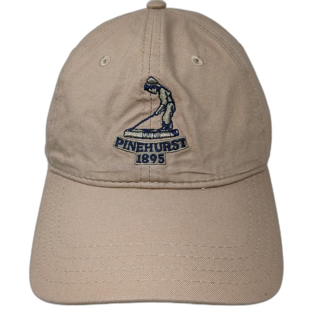 Pukka Baseball Cap Beige One Size Pinehurst 1895 Golfer Logo Strapback Hat